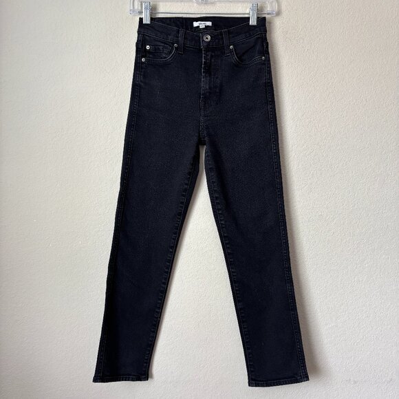 Splendid High Rise Cropped Ankle Essential Black Skinny Jeans - Picture 1 of 10